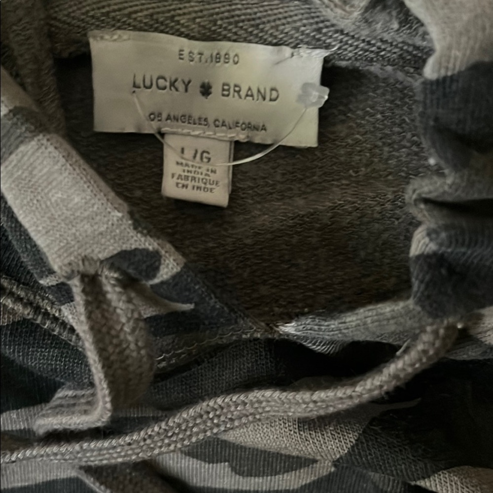Lucky Brand Gray Camouflage Hoodie